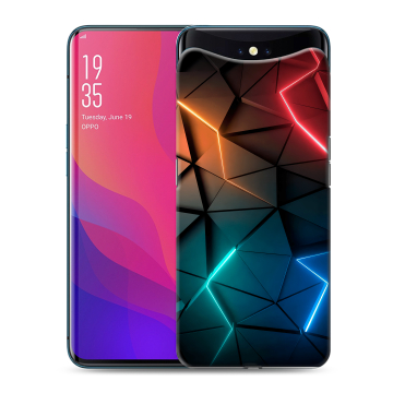 Силиконовый чехол на OPPO Find X с принтом Абстракция неон
