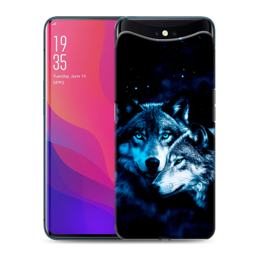 Силиконовый чехол на OPPO Find X с принтом Волки Силиконовый чехол на OPPO Find X с принтом Волки