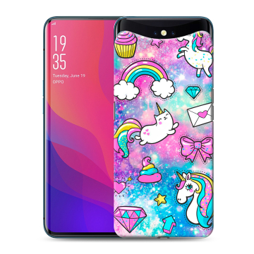 Силиконовый чехол на OPPO Find X с принтом Единороги