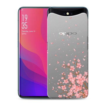 Силиконовый чехол на OPPO Find X с принтом Ветка сакуры Силиконовый чехол на OPPO Find X с принтом Ветка сакуры