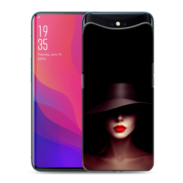 Силиконовый чехол на OPPO Find X с принтом Девушка в шляпе Силиконовый чехол на OPPO Find X с принтом Девушка в шляпе