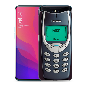 Силиконовый чехол на OPPO Find X с принтом Старый телефон