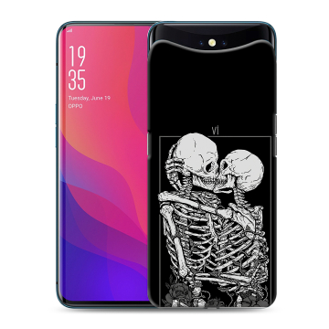 Силиконовый чехол на OPPO Find X с принтом Поцелуй скелетов Силиконовый чехол на OPPO Find X с принтом Поцелуй скелетов