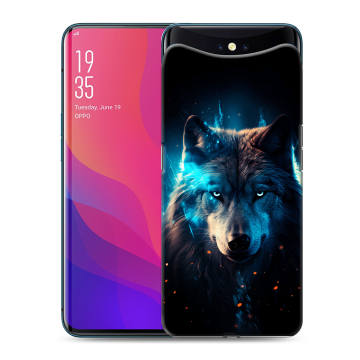 Силиконовый чехол на OPPO Find X с принтом Волк ночной