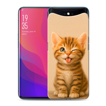 Силиконовый чехол на OPPO Find X с принтом котенок Силиконовый чехол на OPPO Find X с принтом котенок