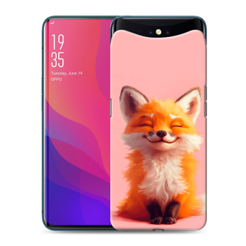 Силиконовый чехол на OPPO Find X с принтом милая лиса Силиконовый чехол на OPPO Find X с принтом милая лиса