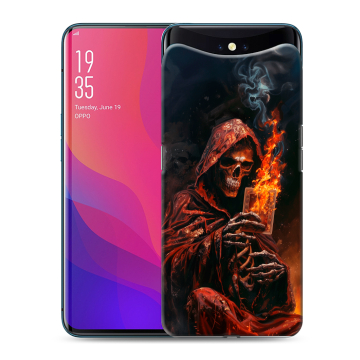 Силиконовый чехол на OPPO Find X с принтом Скелет и карты Силиконовый чехол на OPPO Find X с принтом Скелет и карты