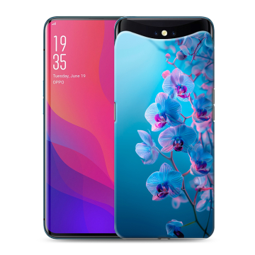 Силиконовый чехол на OPPO Find X с принтом голубые орхидеи