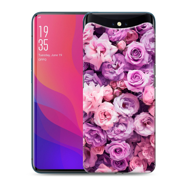 Силиконовый чехол на OPPO Find X с принтом лавандовые розы