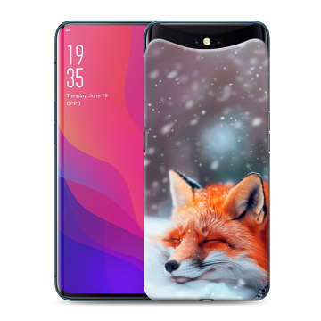 Силиконовый чехол на OPPO Find X с принтом лиса