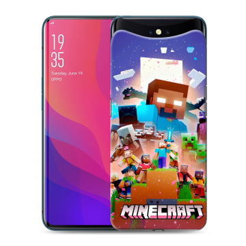 Силиконовый чехол на OPPO Find X с принтом Майнкрафт Minecraft
