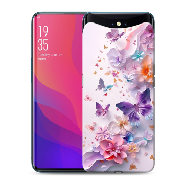 Силиконовый чехол на OPPO Find X с принтом цветы бабочки