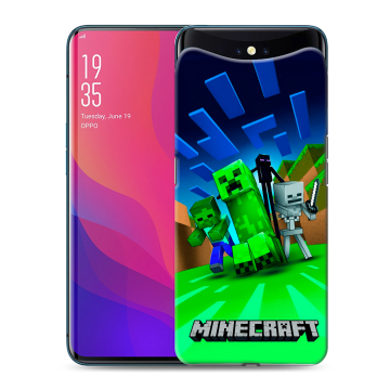 Силиконовый чехол на OPPO Find X с принтом Майнкрафт