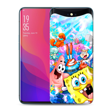 Силиконовый чехол на OPPO Find X с принтом спанчбоб спанч боб