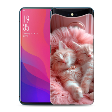 Силиконовый чехол на OPPO Find X с принтом котята котики