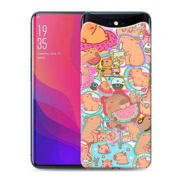Силиконовый чехол на OPPO Find X с принтом капибары