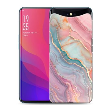 Силиконовый чехол на OPPO Find X с принтом розовый мрамор Силиконовый чехол на OPPO Find X с принтом розовый мрамор
