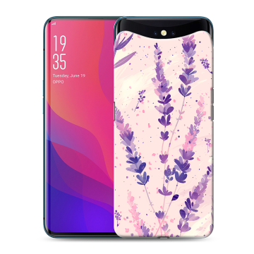 Силиконовый чехол на OPPO Find X с принтом цветы лаванда Силиконовый чехол на OPPO Find X с принтом цветы лаванда