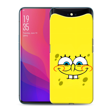 Силиконовый чехол на OPPO Find X с принтом спанчбоб спанч боб