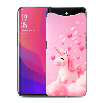 Силиконовый чехол на OPPO Find X с принтом Единорог