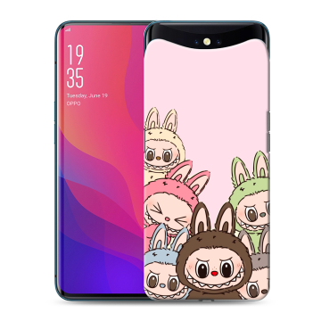 Силиконовый чехол на OPPO Find X с принтом Лабубу