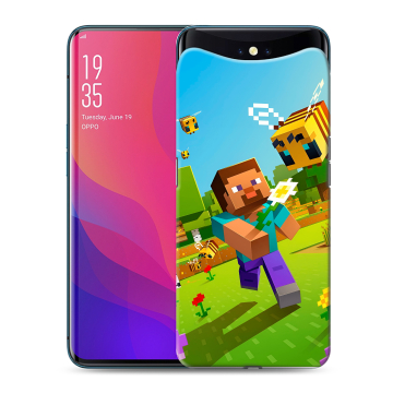 Силиконовый чехол на OPPO Find X с принтом Майнкрафт Minecraft