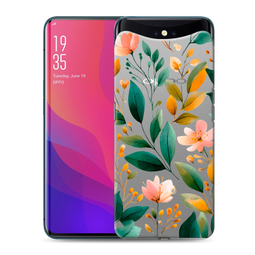 Силиконовый чехол на OPPO Find X с принтом Цветы паттерн