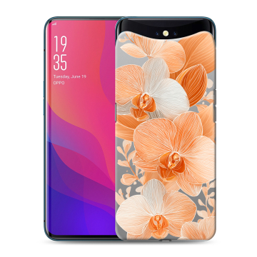 Силиконовый чехол на OPPO Find X с принтом Бежевые цветы
