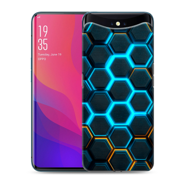 Силиконовый чехол на OPPO Find X с принтом Неоновые соты