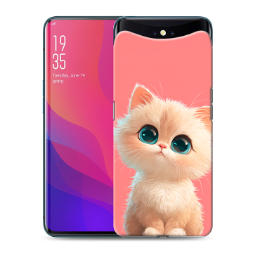 Силиконовый чехол на OPPO Find X с принтом Розовый котенок