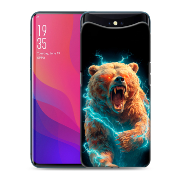 Силиконовый чехол на OPPO Find X с принтом Медведь