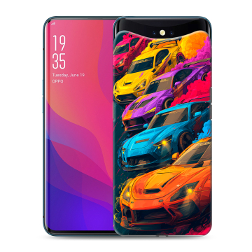 Силиконовый чехол на OPPO Find X с принтом Тачки