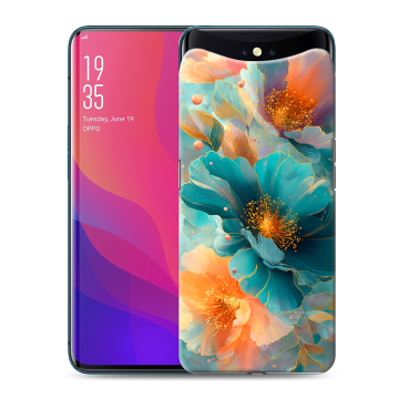 Силиконовый чехол на OPPO Find X с принтом Цветы