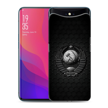Силиконовый чехол на OPPO Find X с принтом Герб Флаг СССР