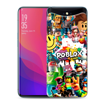 Силиконовый чехол на OPPO Find X с принтом Roblox Роблокс