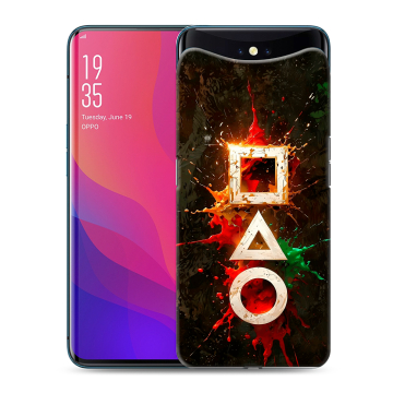 Силиконовый чехол на OPPO Find X с принтом Squid Game Игра кальмара