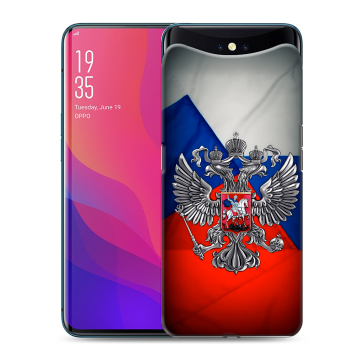 Силиконовый чехол на OPPO Find X с принтом Флаг России