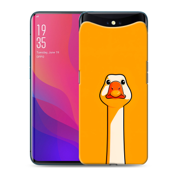 Силиконовый чехол на OPPO Find X с принтом Смешная утка