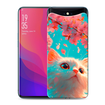 Силиконовый чехол на OPPO Find X с принтом Красивый кот