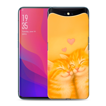 Силиконовый чехол на OPPO Find X с принтом Милые котята Силиконовый чехол на OPPO Find X с принтом Милые котята