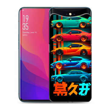 Силиконовый чехол на OPPO Find X с принтом машины тачки