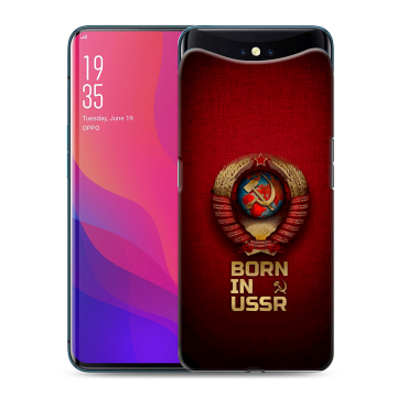 Силиконовый чехол на OPPO Find X с принтом Флаг Герб СССР