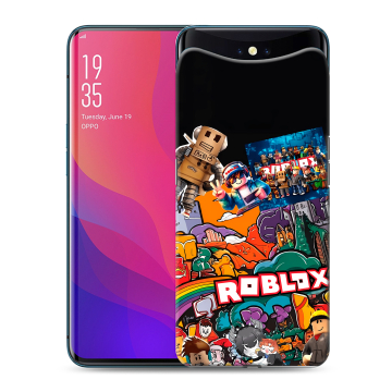 Силиконовый чехол на OPPO Find X с принтом Roblox Роблокс