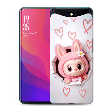 Силиконовый чехол на OPPO Find X с принтом Labubu Лабубу
