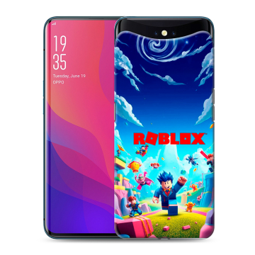 Силиконовый чехол на OPPO Find X с принтом Roblox Роблокс