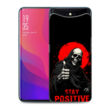 Силиконовый чехол на OPPO Find X с принтом смешной скелет
