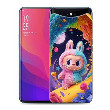 Силиконовый чехол на OPPO Find X с принтом Labubu Лабубу