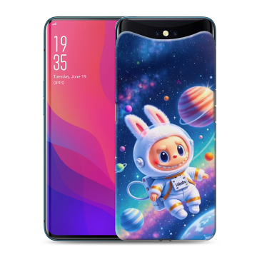Силиконовый чехол на OPPO Find X с принтом Labubu Лабубу