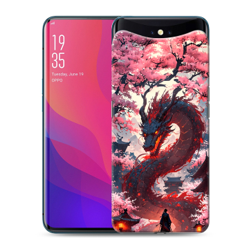 Силиконовый чехол на OPPO Find X с принтом Дракон Японский Силиконовый чехол на OPPO Find X с принтом Дракон Японский
