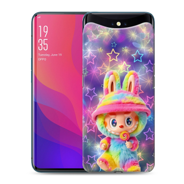 Силиконовый чехол на OPPO Find X с принтом Labubu Лабубу